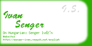 ivan senger business card